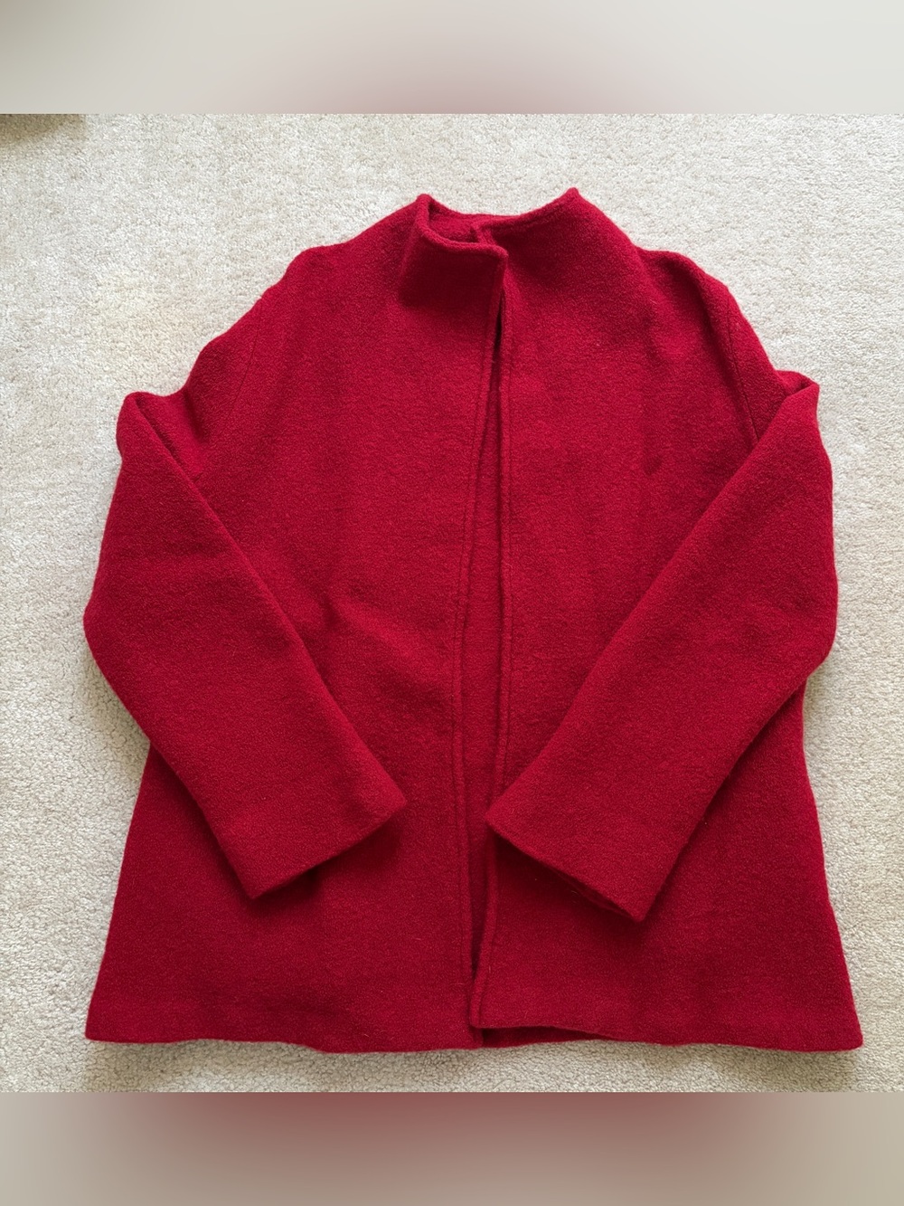 Doncaster Red Open-Front 100% Wool Coat **see sizing info in description**